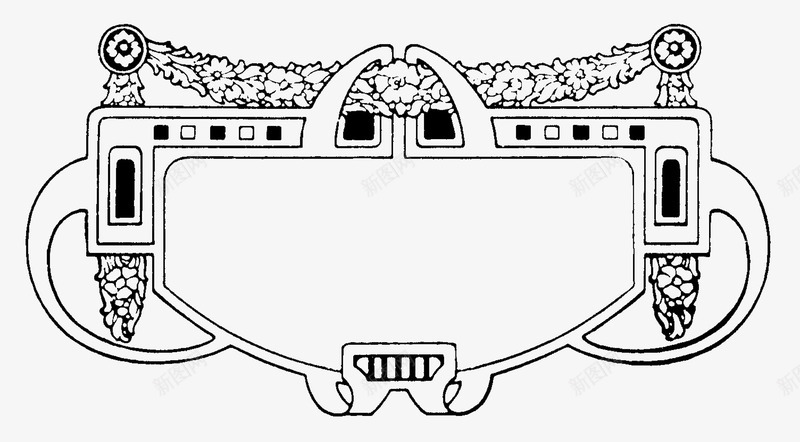 极简黑白边框psd免抠素材_88icon https://88icon.com 中国风 古风 极简风格 稻子 黑白