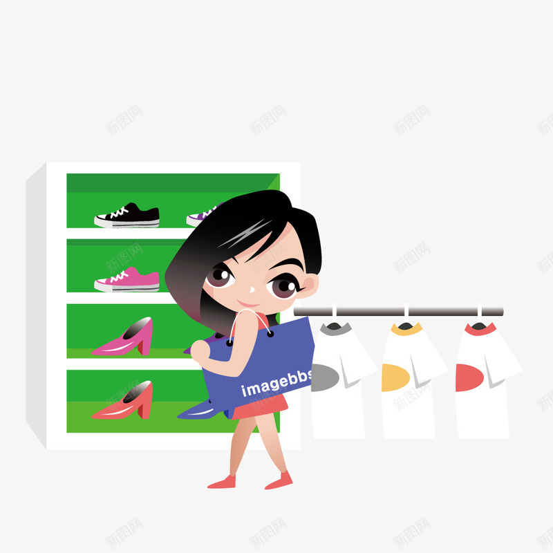 在商场买鞋的女子矢量图ai免抠素材_88icon https://88icon.com 买鞋 商场 女子 矢量图