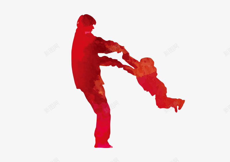 父亲节剪影png免抠素材_88icon https://88icon.com PNG素材 剪影 父亲节 红色