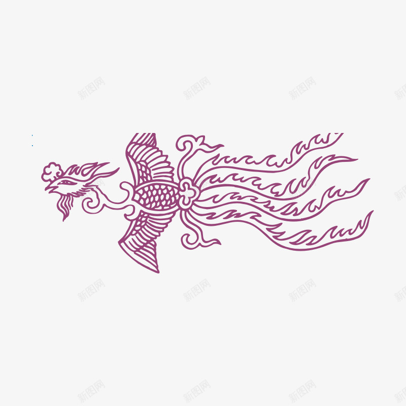 精美传统装饰图凤形案系列png免抠素材_88icon https://88icon.com 凤形装饰图案