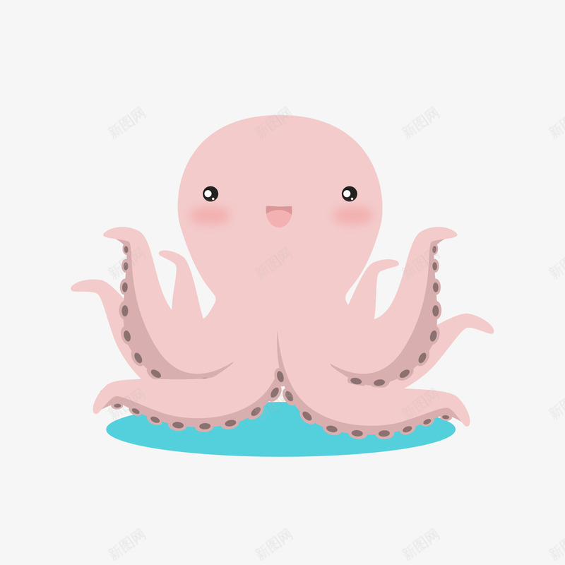 卡通png免抠素材_88icon https://88icon.com 可爱 小章鱼 粉色