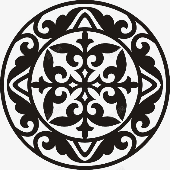 黑色伊斯兰纹样png免抠素材_88icon https://88icon.com 传统 图案 极简 装饰