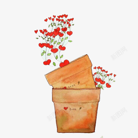 手绘花盆插画png免抠素材_88icon https://88icon.com 卡通 手绘 插画 花盆