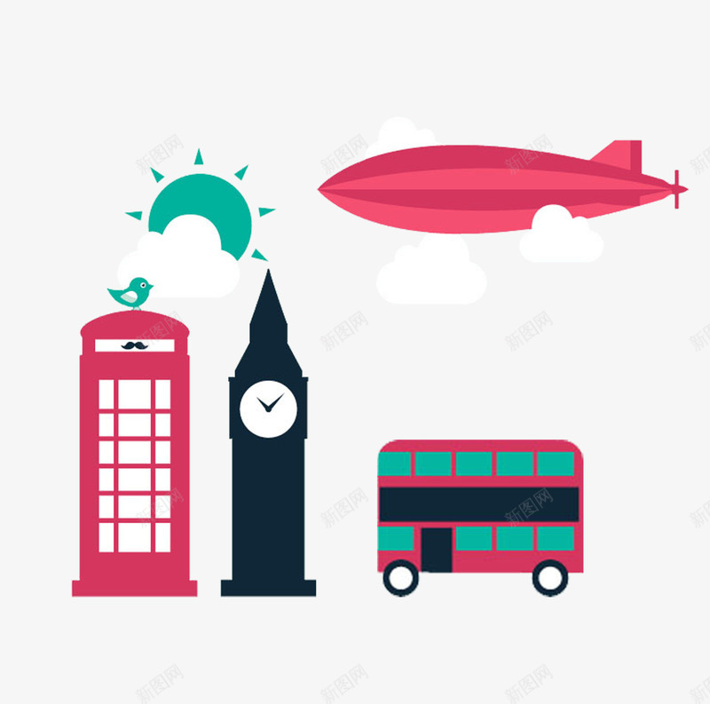 城市交通png免抠素材_88icon https://88icon.com 交通 公交车 出行方式 城市 城市交通 抬眼 钟 高楼