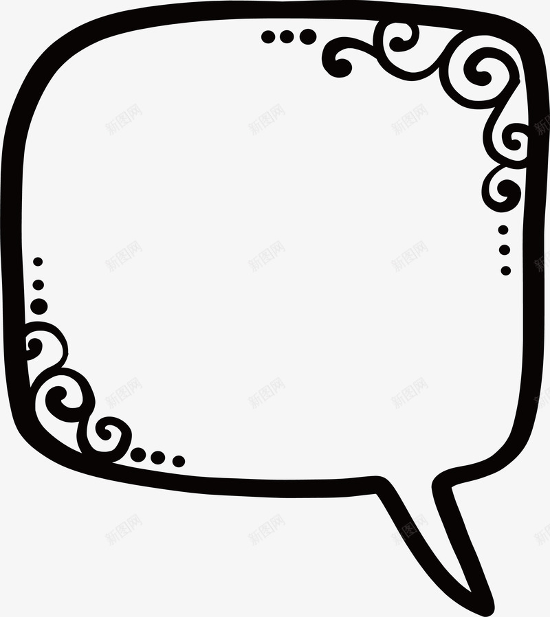 手绘花纹对话框png免抠素材_88icon https://88icon.com 发言对话框 对话框 手绘花纹 演讲气泡 矢量png 花纹对话框