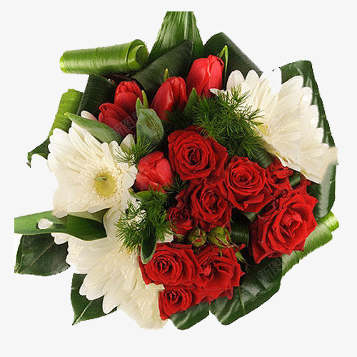 红玫瑰白色花束png免抠素材_88icon https://88icon.com 白花 红玫瑰 绿叶 花束倒放花束