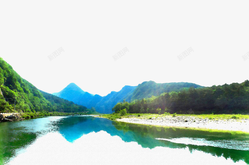 江面上的山峰倒影png免抠素材_88icon https://88icon.com 倒影 山 江水 江面 风景
