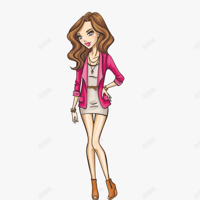 优雅知性白富美矢量图ai免抠素材_88icon https://88icon.com 优雅 卡通 白富美 矢量图