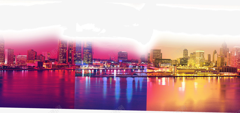 海边建筑png免抠素材_88icon https://88icon.com 倒影 城市 建筑 晚上 海边