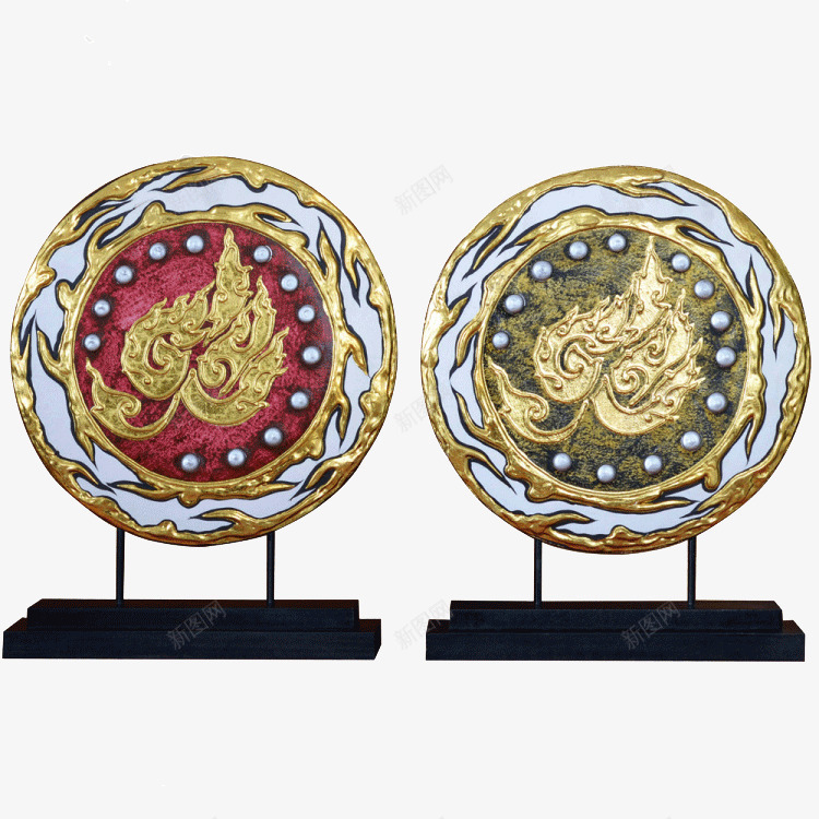 东南亚家居饰品泰纹圆png免抠素材_88icon https://88icon.com 工艺品 摆件 泰国 进口 酒店居家会所木雕