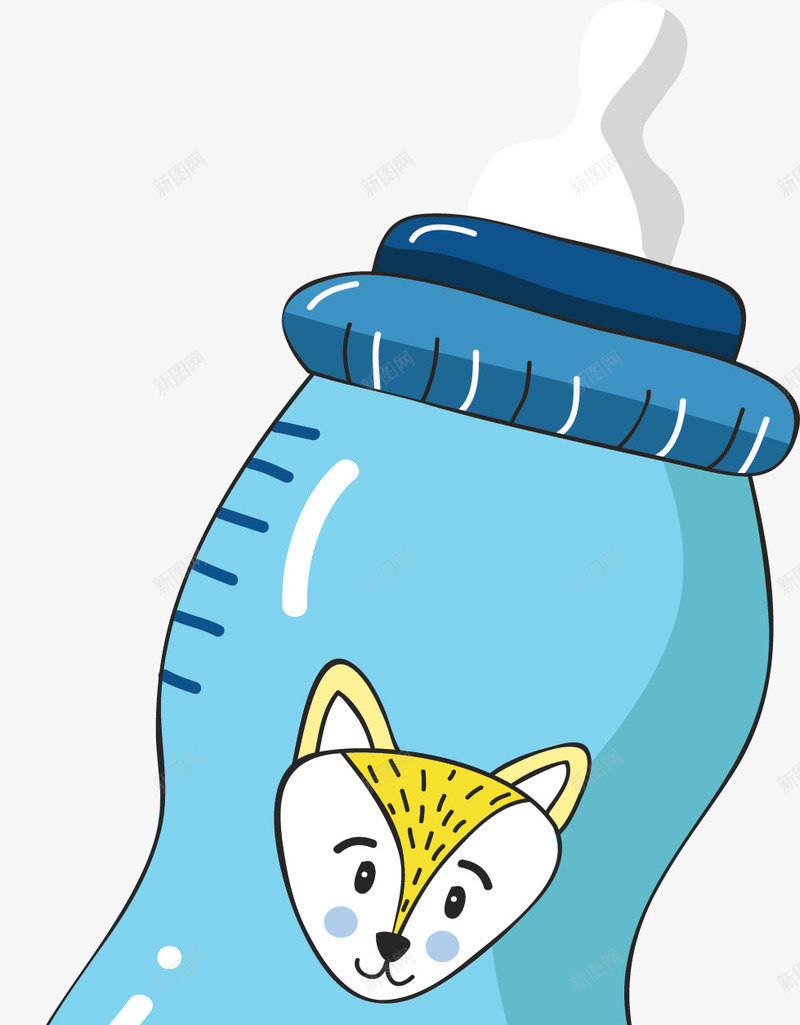 蓝色卡通婴儿奶瓶矢量图ai免抠素材_88icon https://88icon.com 卡通奶瓶 可爱奶瓶 奶瓶 婴儿奶瓶 矢量png 蓝色奶瓶 矢量图