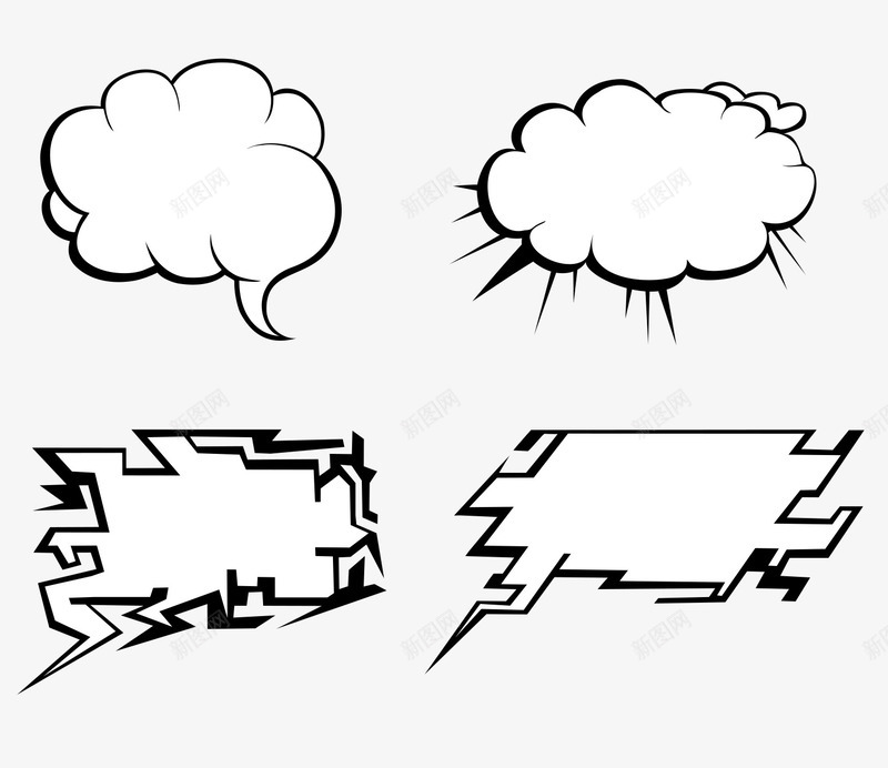 手绘气泡对话框psd免抠素材_88icon https://88icon.com 对话框 手绘 聊天