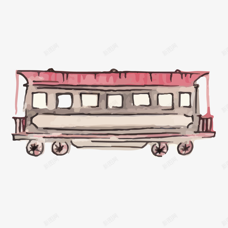手绘红色火车车厢png免抠素材_88icon https://88icon.com 卡通火车 卡通车厢 手绘火车 火车厢 红色车厢