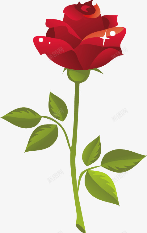 红色玫瑰花元素矢量图eps免抠素材_88icon https://88icon.com 情人节 浪漫 玫瑰花 红色 矢量图