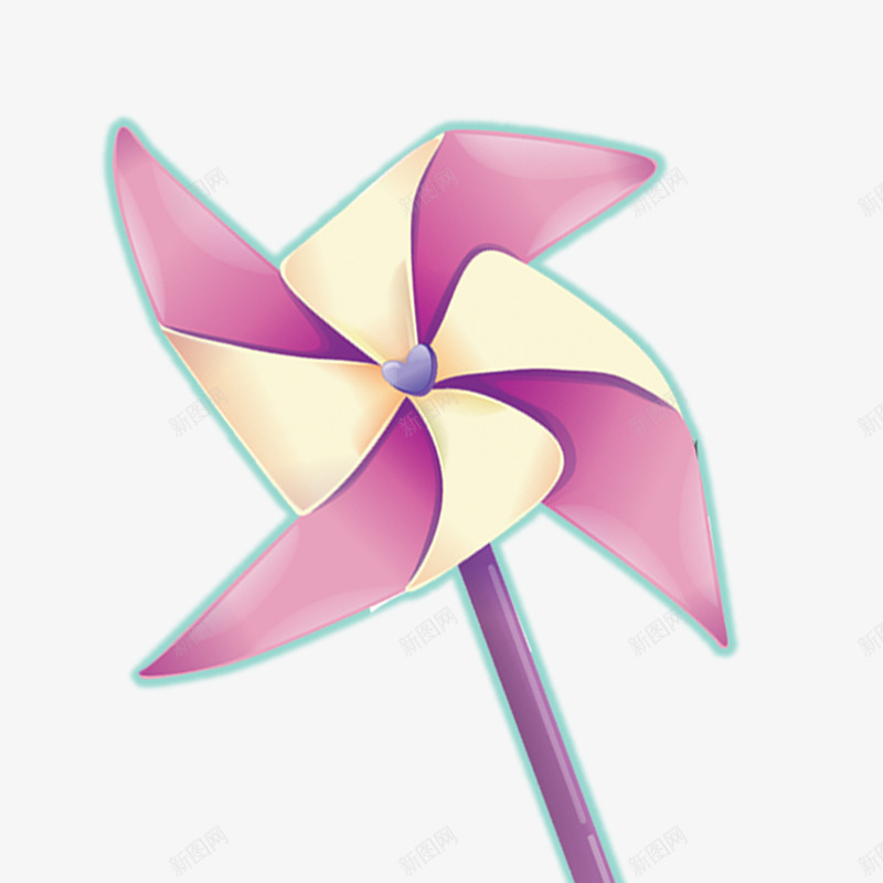 粉色风车psd免抠素材_88icon https://88icon.com 春天元素 春季素材 纸风车