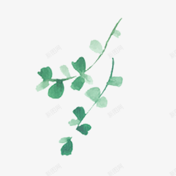 水墨式枝叶psd免抠素材_88icon https://88icon.com 枝叶 树叶 水墨风 浅绿色 观赏 配饰