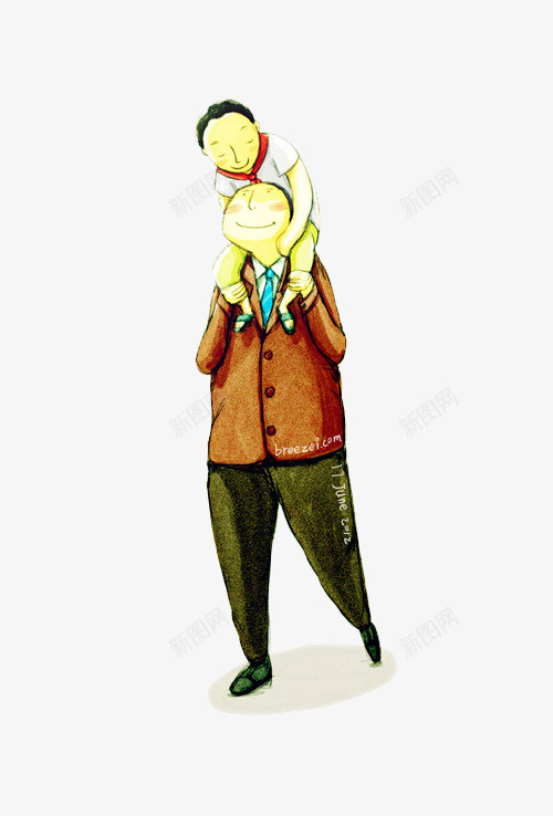 父亲节爸爸和儿子png免抠素材_88icon https://88icon.com 卡通 父亲 父亲节