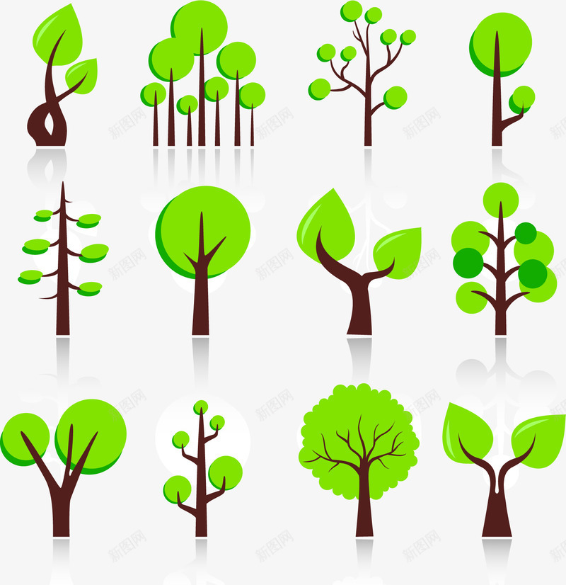 卡通树png免抠素材_88icon https://88icon.com 可爱树 彩绘树木 植物 矢量卡通tree 韩式树
