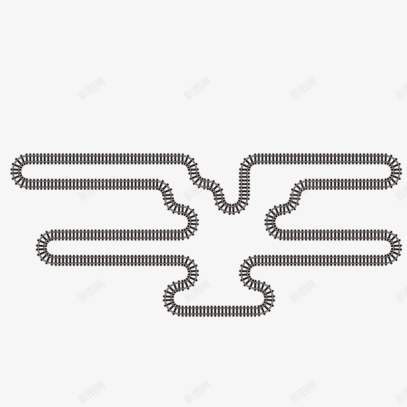 闭合的铁轨png免抠素材_88icon https://88icon.com 地铁 城市轨道交通 城轨 弯曲轨道 火车轨道 火车铁轨 轨道 轨道交通 铁轨