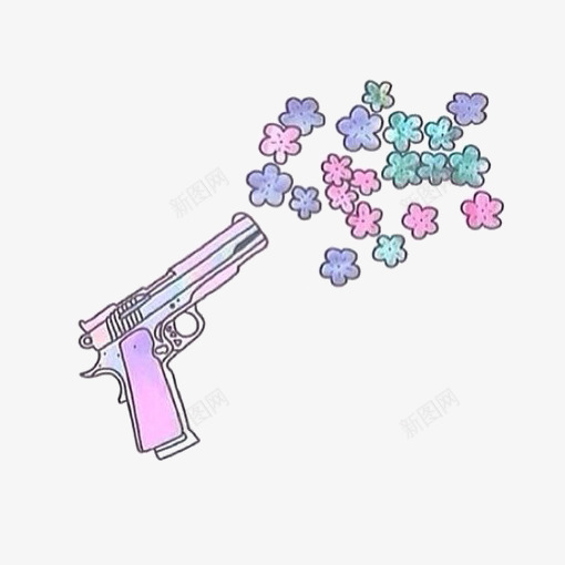 彩色手枪png免抠素材_88icon https://88icon.com 创意手枪 卡通手枪 手枪免扣PNG 手枪插画 沙漠之鹰 渐变色
