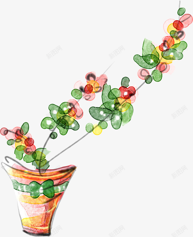 卡通手绘花盆png免抠素材_88icon https://88icon.com 卡通手绘花朵 卡通手绘花盆