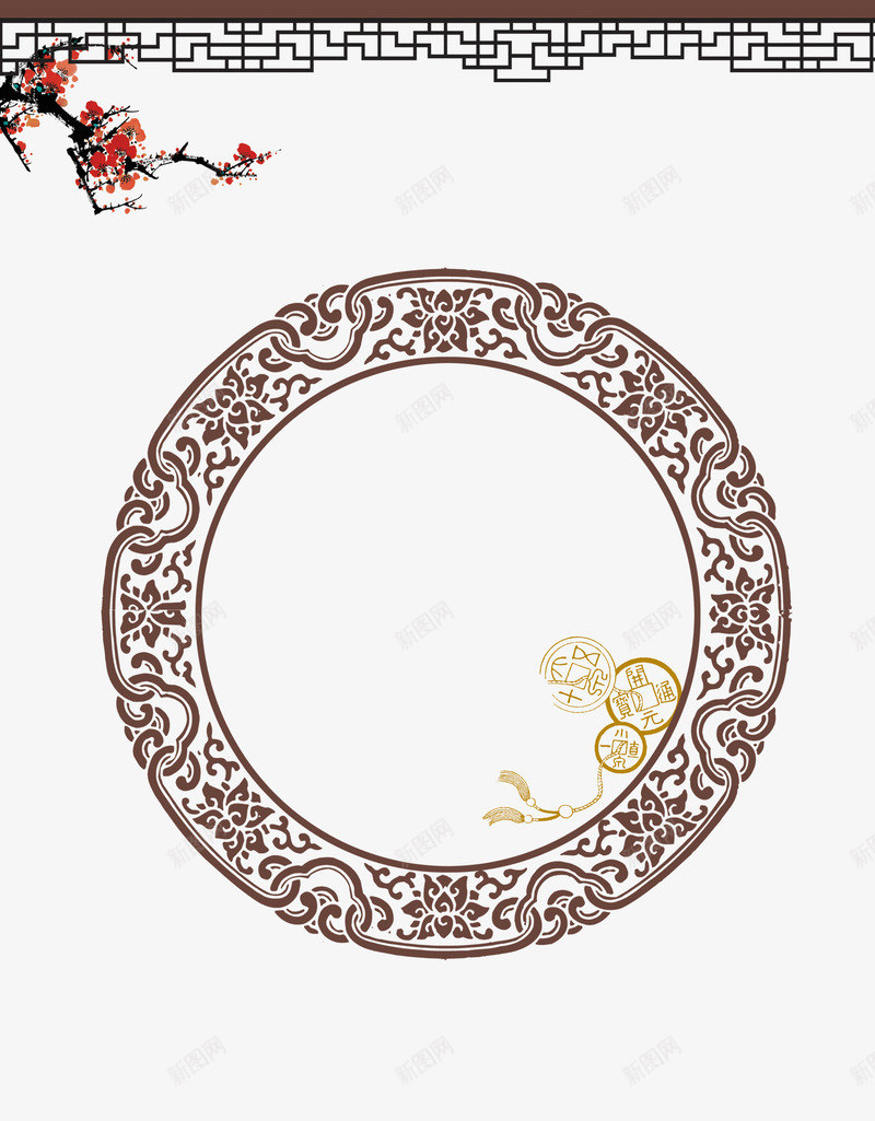 中国风海报边框样式png免抠素材_88icon https://88icon.com 中国风 中国风边框 红色 纹理边框 装饰 边框