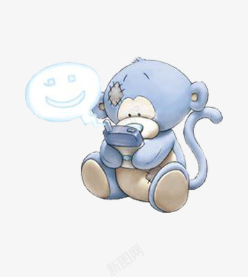 手绘玩手机的猴子png免抠素材_88icon https://88icon.com 动物 卡通 手机 手绘 猴子 蓝色