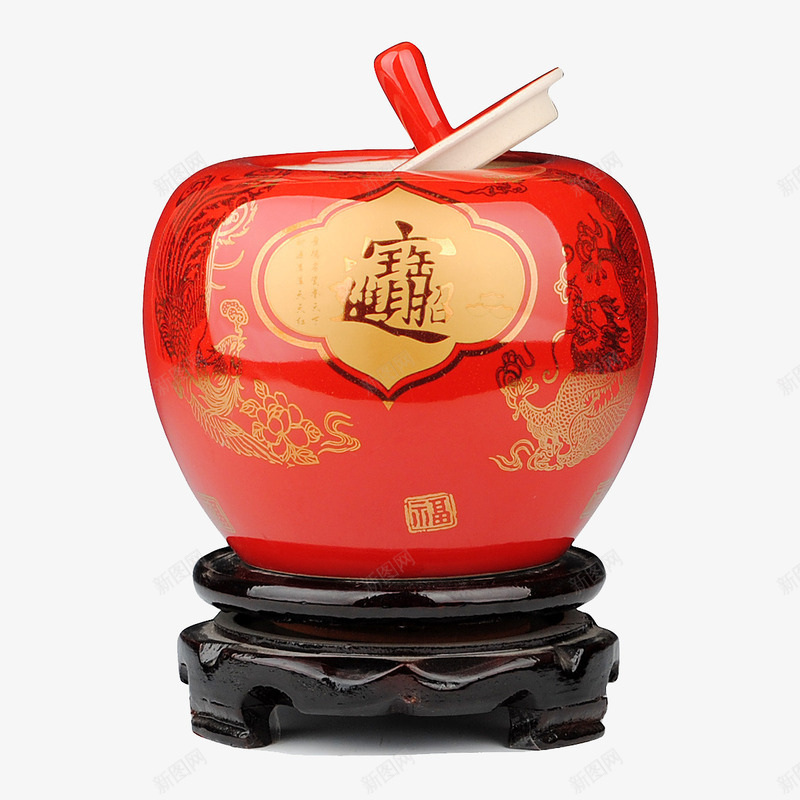 红色陶瓷收纳罐摆件png免抠素材_88icon https://88icon.com 产品实物图 摆件 收纳罐 红色 陶瓷
