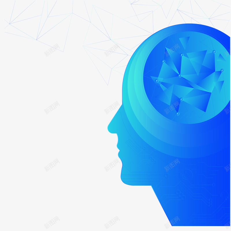 蓝色科技大脑元素矢量图ai免抠素材_88icon https://88icon.com 人工 创意 商务 大脑 智能 科技 纹理 蓝色 矢量图