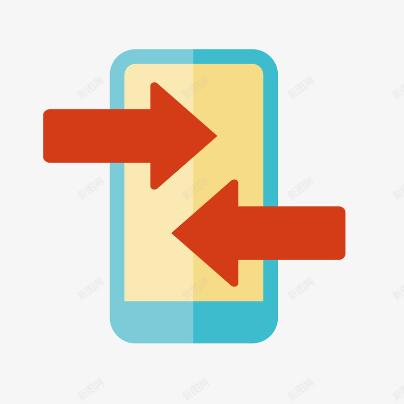 圆角手机交流png免抠素材_88icon https://88icon.com 交互 商务 圆角 扁平化 手机 科技 箭头 通信
