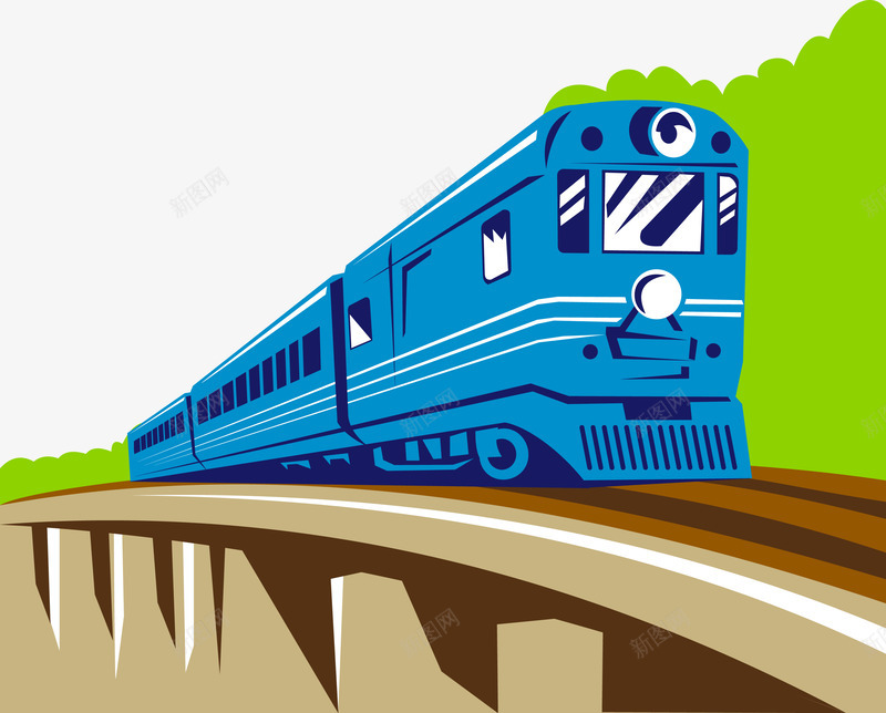 行驶的火车png免抠素材_88icon https://88icon.com 桥 火车 矢量火车 铁轨