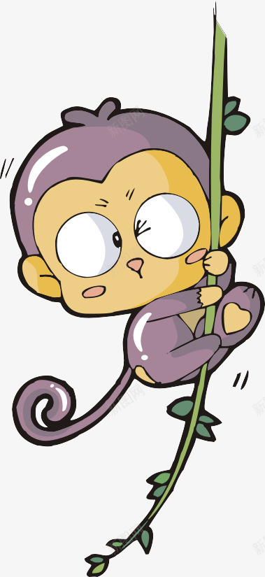 卡通png免抠素材_88icon https://88icon.com 卡通 爬树腾 猴子