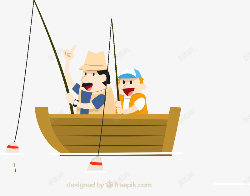 卡通垂钓父子钓鱼行业png免抠素材_88icon https://88icon.com AI格式 儿子 垂钓 手绘鱼竿 浮标 父亲 矢量素材下 船 钓鱼竿 钓鱼线 钓鱼船 鱼 鱼竿