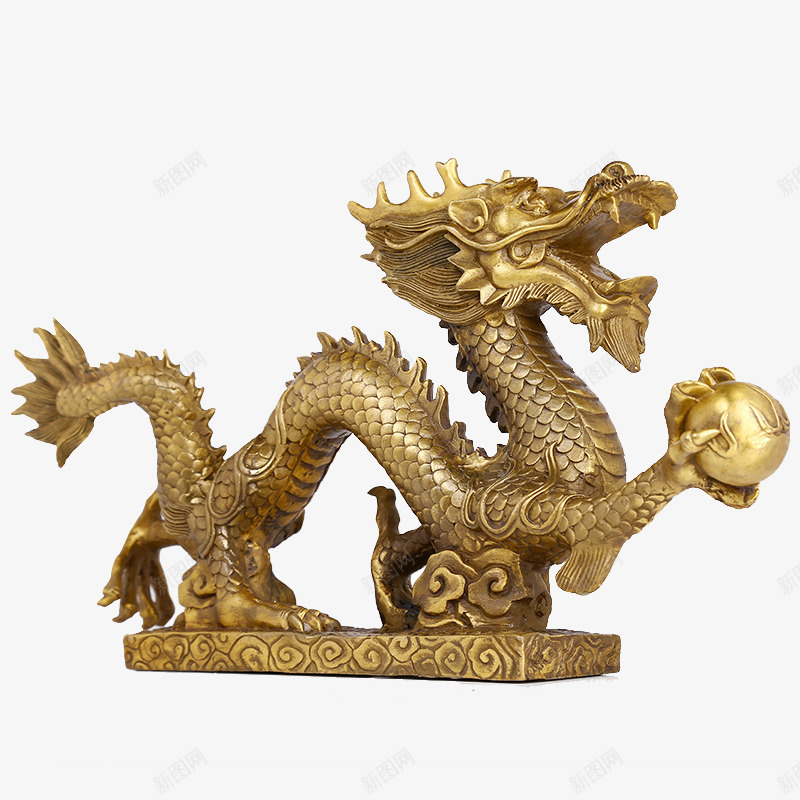 金龙戏珠摆件png免抠素材_88icon https://88icon.com 实物图 工艺品 摆件 装饰品 金龙戏珠