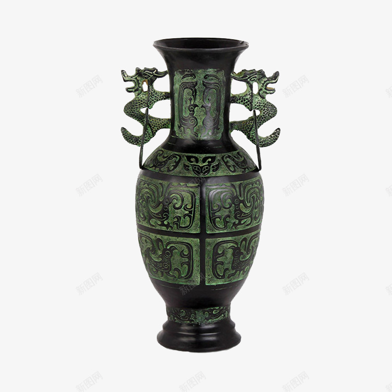双龙双环花瓶摆件png免抠素材_88icon https://88icon.com 双环 摆件 花瓶 青铜双龙