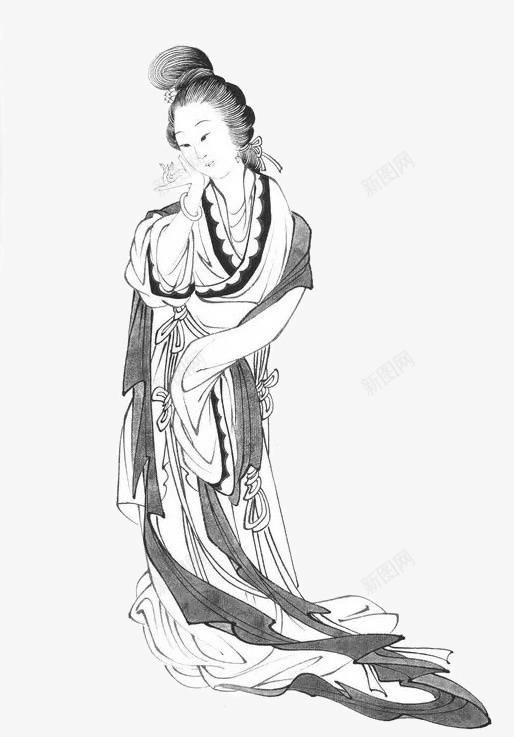 国画人物png免抠素材_88icon https://88icon.com 人 古典边纹 国画 白描 美术
