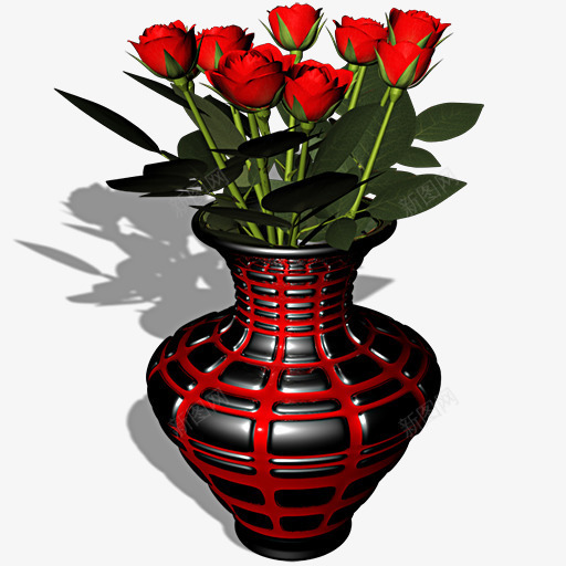 插在黑色花瓶里的玫瑰花png免抠素材_88icon https://88icon.com 手绘 红玫瑰 花 花瓶 黑色花瓶
