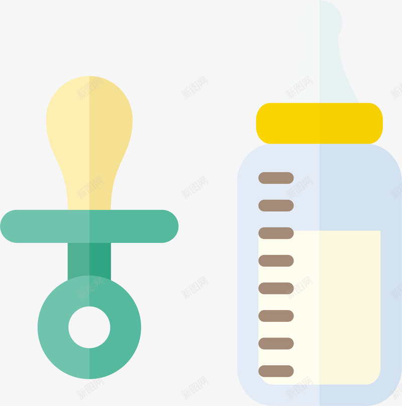 奶瓶和奶嘴png免抠素材_88icon https://88icon.com 奶嘴 奶瓶 手绘