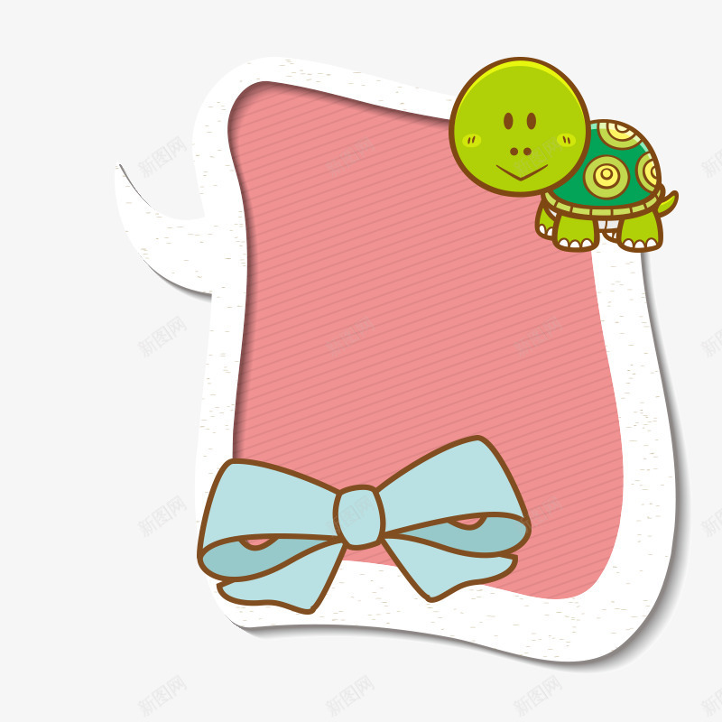 卡通动物psd免抠素材_88icon https://88icon.com 丝带 卡通动物 卡通对话框 叶子 手绘 装饰品