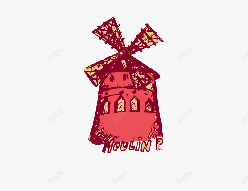 彩绘荷兰风车png免抠素材_88icon https://88icon.com 大风车 彩绘 荷兰风车