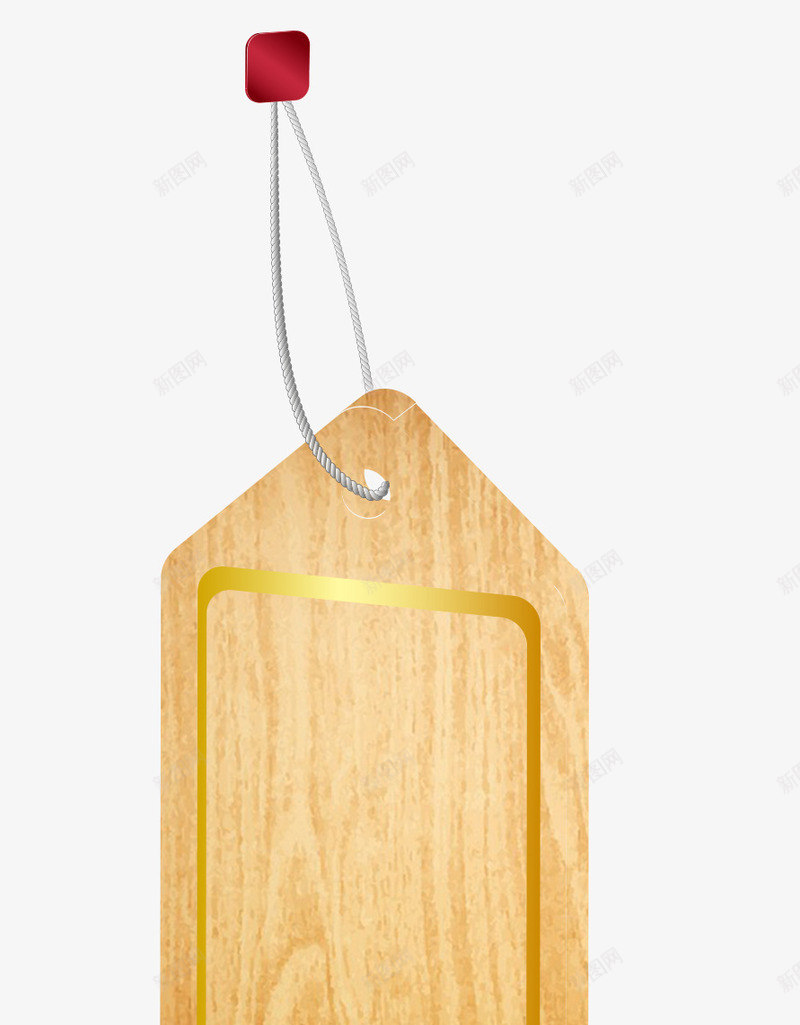 木吊牌透明背景元素psd免抠素材_88icon https://88icon.com 免抠元素 免费素材 木吊牌 装饰图案