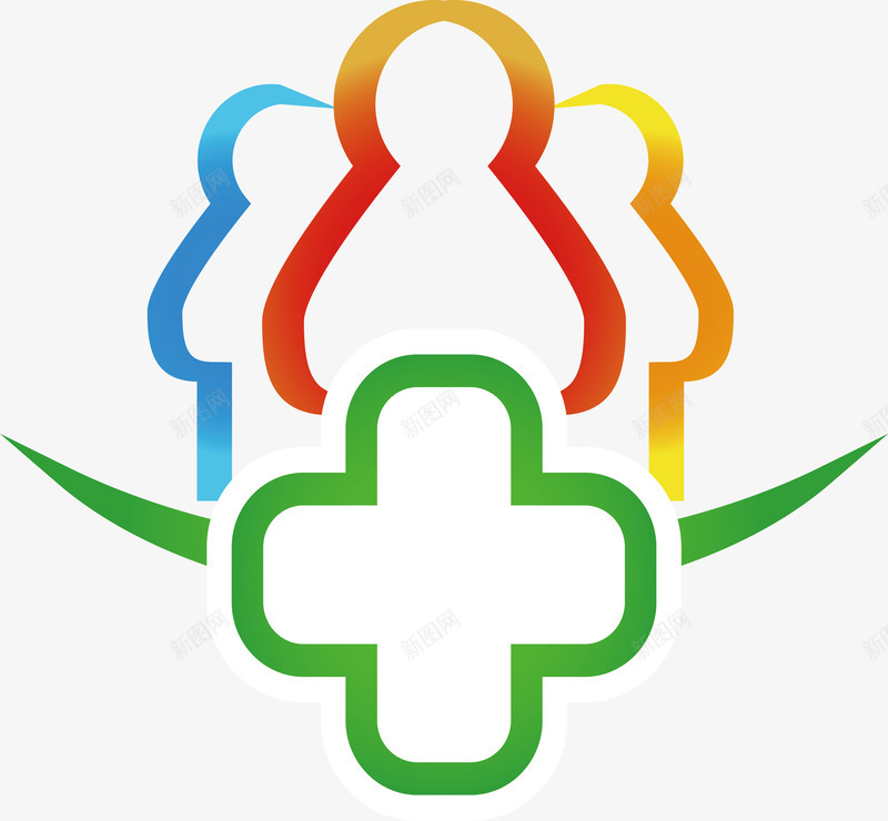 公益组织标签png免抠素材_88icon https://88icon.com 人群 公益组织 十字 绿色