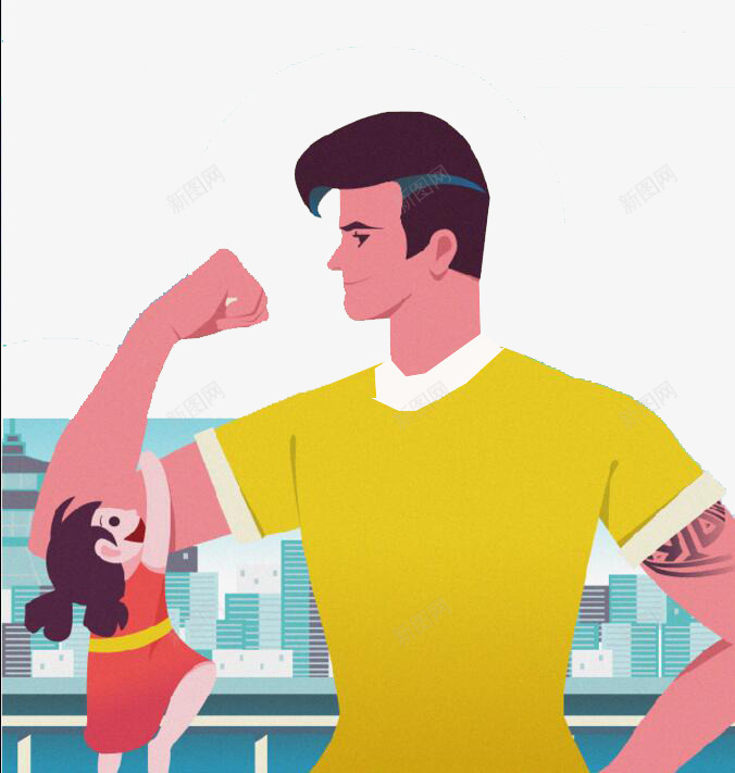 彩色扁平化强壮的父亲卡通插画png免抠素材_88icon https://88icon.com 仰慕 卡通 强壮 彩色 扁平化 插画 父亲 父亲节 锻炼