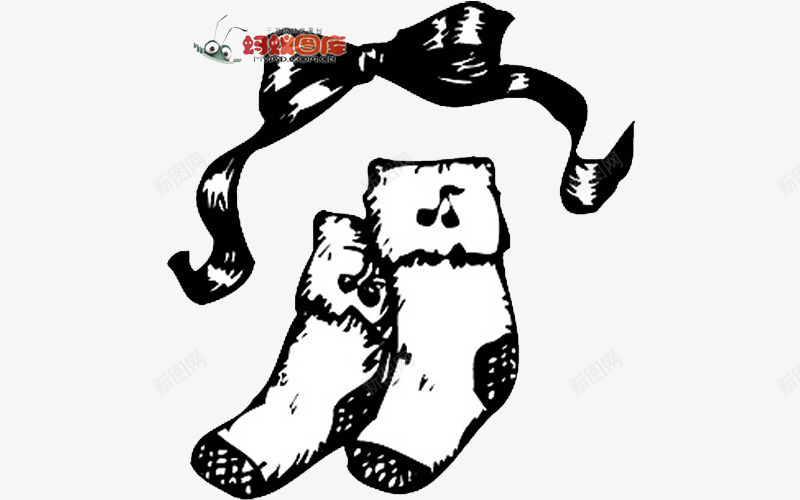 手绘袜子png免抠素材_88icon https://88icon.com 化蝶结 手绘