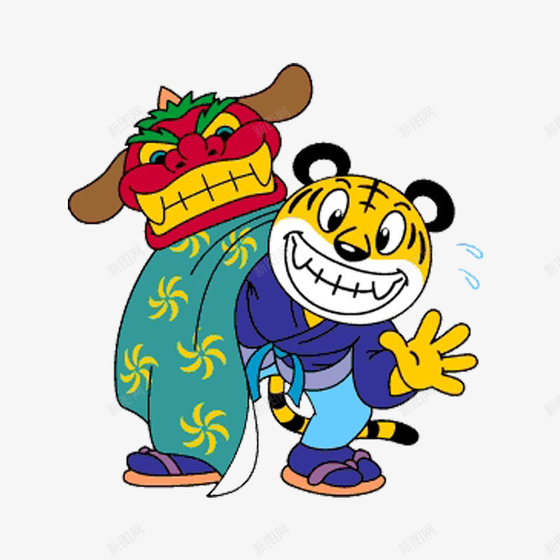 老虎在醒狮png免抠素材_88icon https://88icon.com 累瘫 恐怖 模仿醒狮的表情 疲累 累 老虎 醒狮