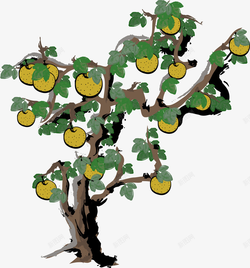 手绘插图橘子树png免抠素材_88icon https://88icon.com 手绘插图 果实 枝干 树叶 树叶枝 树枝叶 橘子树