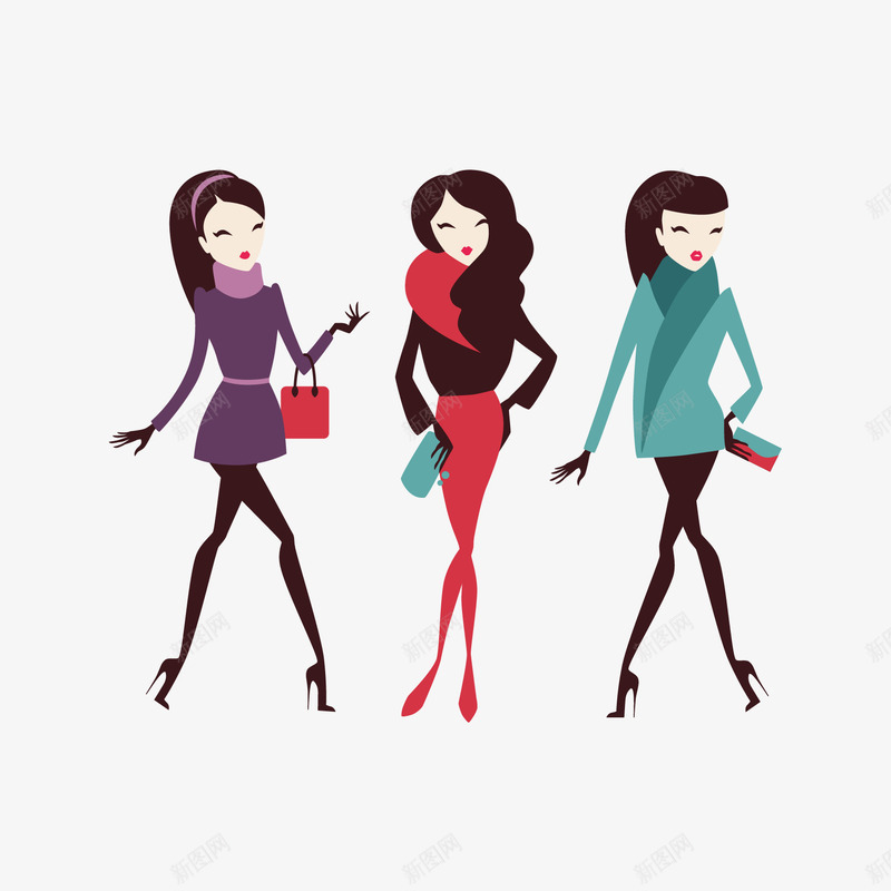 闺蜜的美好时光矢量图ai免抠素材_88icon https://88icon.com 朋友 美女 购物 闺蜜 矢量图