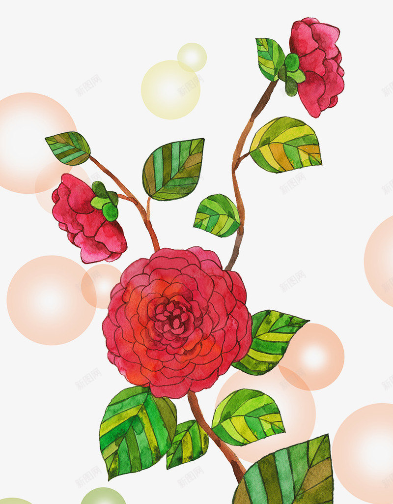 韩式小清新手绘花卉png免抠素材_88icon https://88icon.com 手绘 水彩 花 韩式小清新手绘花卉免费下载 韩版