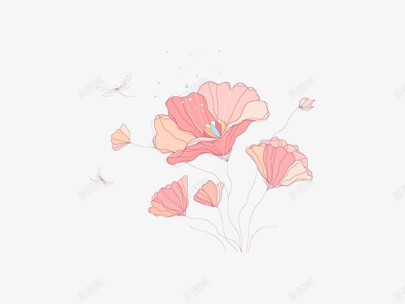 极简画风粉色小花装饰png免抠素材_88icon https://88icon.com 小花 极简画 粉色 装饰