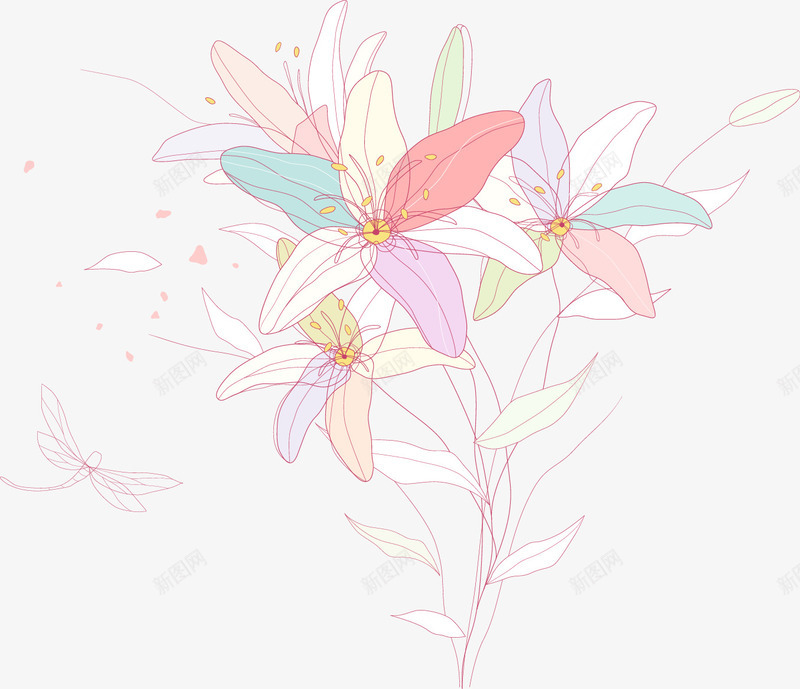 韩式清新插画装饰png免抠素材_88icon https://88icon.com 插画 清新 矢量插画 装饰